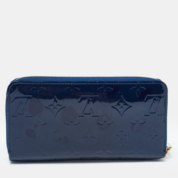 LOUIS VUITTON Navy Blue Monogram Vernis Zippy Wallet - Picture 7 of 8